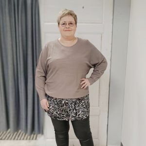 Lepakkohihainen neulepusero, hiekka, Ze-Ze