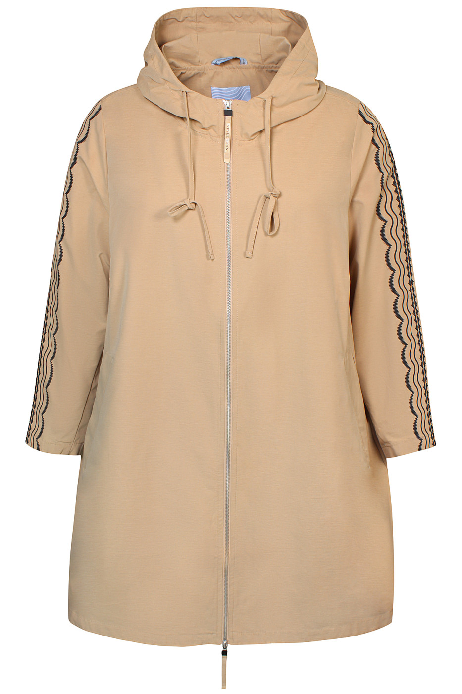Vuoriton kevättakki painetulla kuviolla, beige, Zhenzi - Image 4