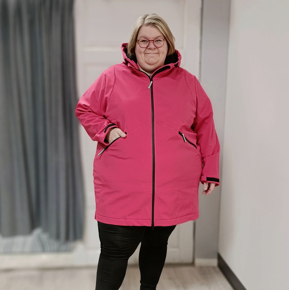 Fleecevuorinen softshell-takki, vadelma, Zhenzi