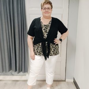 Ohut, solmittava bolero lyhyellä hihalla, musta, Zhenzi